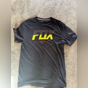 Fox Black Short Sleeve Tee with Yellow & Red Logo